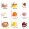3D Printed Foods Clicker Key Chain Cat Paw Pendant Cartoon Tortoise Sensory Clicker Simulation Cake Love Heart