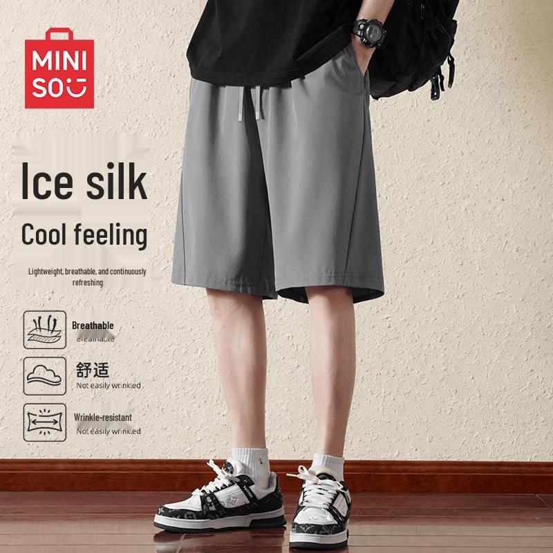 

MINISO Men s Summer Ice Silk Breathable Shorts L