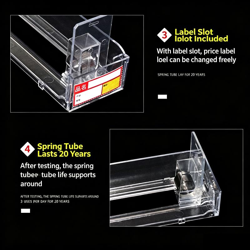 Automatic Pusher Organizer Self-Propelled Storage Rack with Compartments for RV Travel Kitchen Snack Drink Storage Use