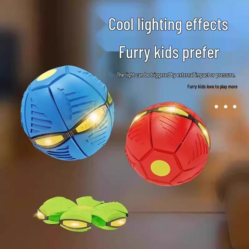 Self-Entertainment Elastic Dog Toy: Magic Flying Saucer, Deformable Foot-Stomping Ball, Educational Outdoor Sports Toy.