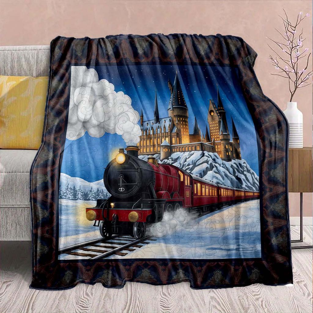 Harry Potter Magic Owl Flannel Blanket - Soft Warm Perfect for Sofa, Bedding Camping Travel Office Home Decor -QJY