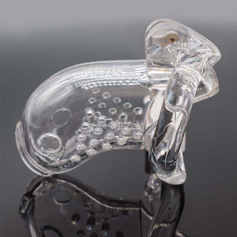 FRRK Male Chastity Resin Chastity Lock Adult Products Sm Appeal Chastity Cage Transparent Black Pink Sissy Chastity Cage