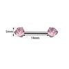 Newest Fashion Titanium Threadless Push In Nipple Barbell With Prong Set CZ Ends Push Pin Style Piercing  Body Jewelry