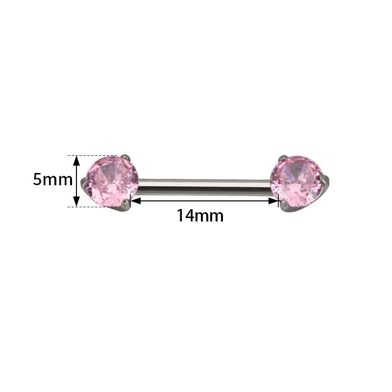 Newest Fashion Titanium Threadless Push In Nipple Barbell With Prong Set CZ Ends Push Pin Style Piercing  Body Jewelry