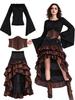 Abito Corsetto Arricciato Gonna Pirata - Costume Medievale di Halloween, Personalizzabile