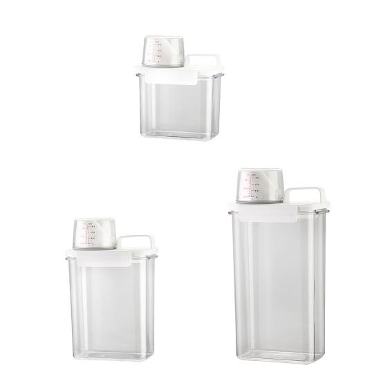 Detergent Dispenser Practical Space Saving Transparent Visible Big Opening Airtight Laundry Powder Storage Box Home Supplies