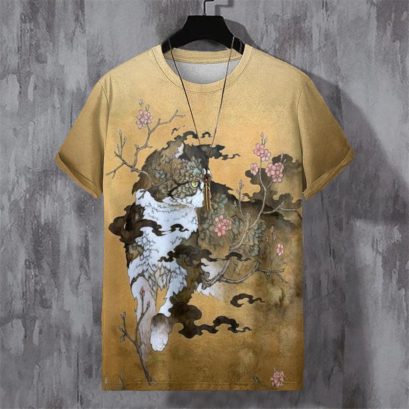 XXS-6XL Plus Size T-shirt For Men Retro Animal 3D Printed T-Shirt Summer Loose Unisex Short Sleeve Tees Round Neck Tops Clothing