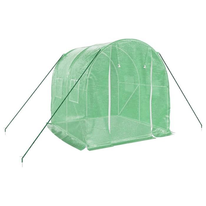 VidaXL Greenhouse with Green Steel Frame 4 M² 2x2x2 M, Polytunnel, Cold Frame, Tomato Greenhouse, Garden Greenhouse, 364073