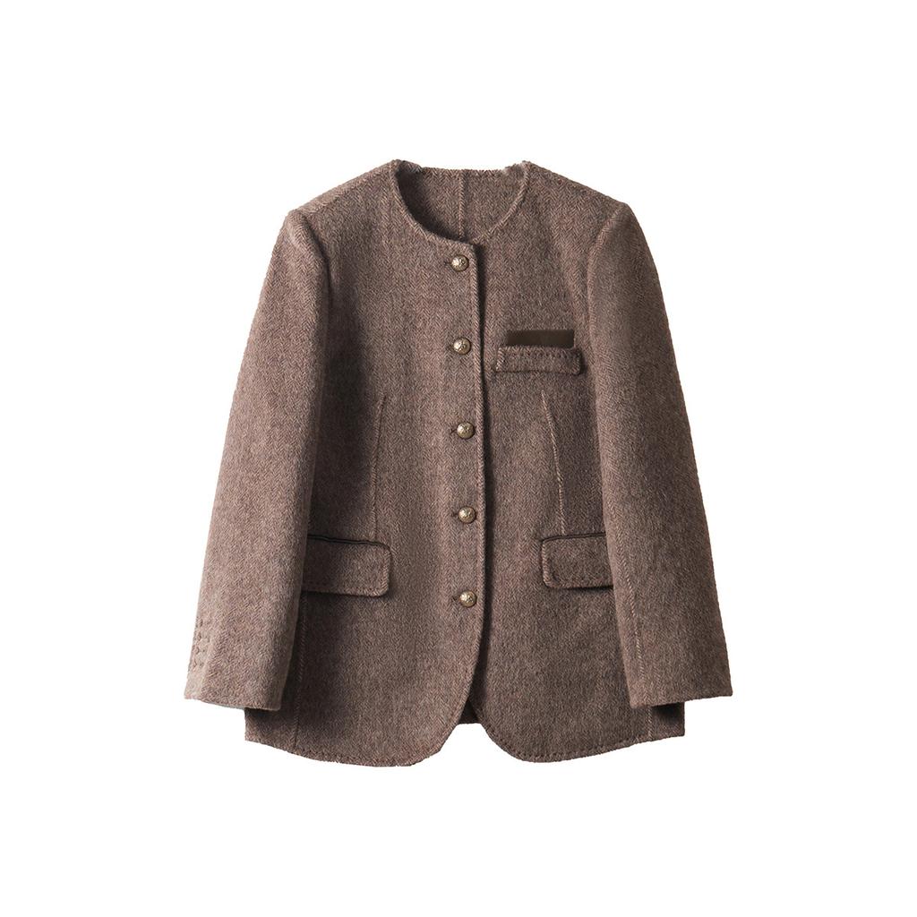 Suit Woolen Short Jacket Women's Spring Temperament Commuter Coat High-end Versatile Woolen Top Neat