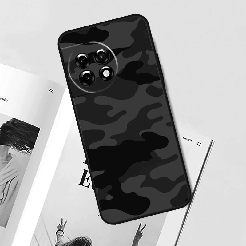 Black Night Camo Camouflage Case For OnePlus Nord CE 5 2 3 4 Lite N30 OnePlus 11 12 13 15 13T 13R 10T 12R 9 10 Pro Cover