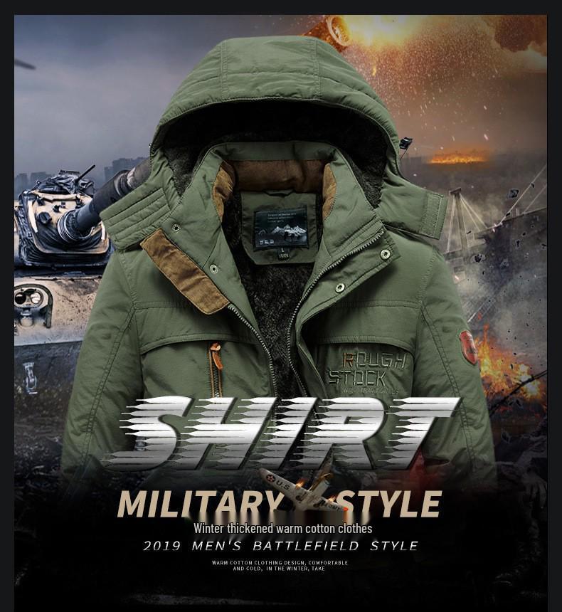 Retro Style Men's Windproof Cotton Jacket - Washed, Fleece Lined, Thickened (2025).
