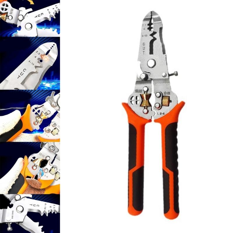 Multifunctional Electrician Wire Stripper Crimper Tool 10-22AWG Suitable for Peeling Networking Cabling Wire Stripper