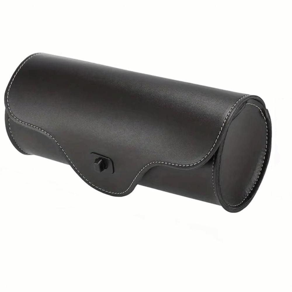 Retro Motorcycle Tool Bag Waterproof Saddle Tail Pack Sturdy Front Fork Barrel Bag Mounting