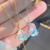 Light Luxury Full Diamond Inlaid Zircon Titanium Steel Clavicle Chain Fairy Versatile Delicate Necklace Gift for Girlfriend