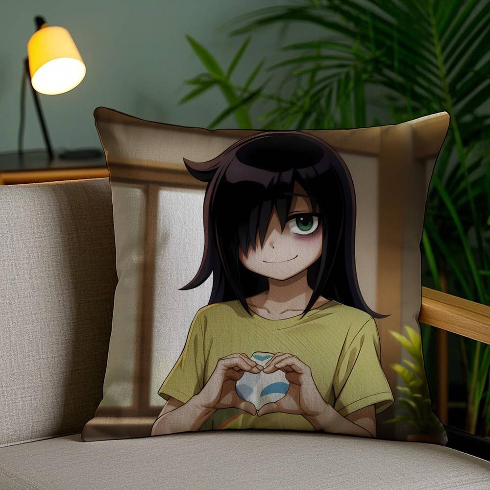 

K-Kuroki T-Tomoko Наволочка Офисный Диван Стул в Общежитии Спинка Короткий Плюш Двусторонняя Печать Домашняя Наволочка для Подушки 30cmx30cm