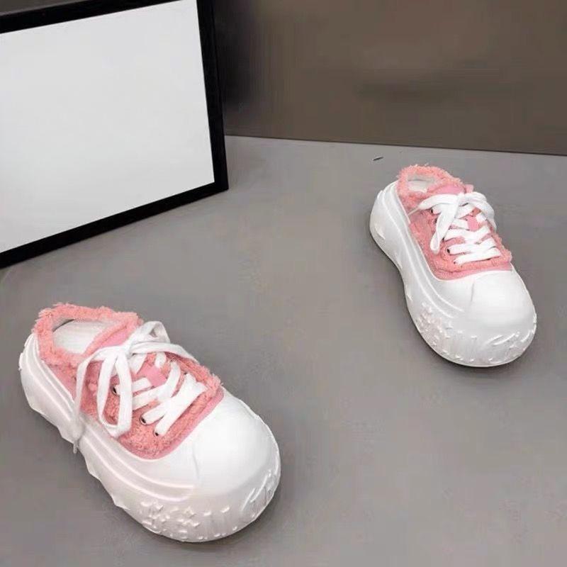 

Новый стиль женских полу-драг и универсальных туфель на толстой подошве с хлебной подошвой и большим носком-пирожком 40 розовый