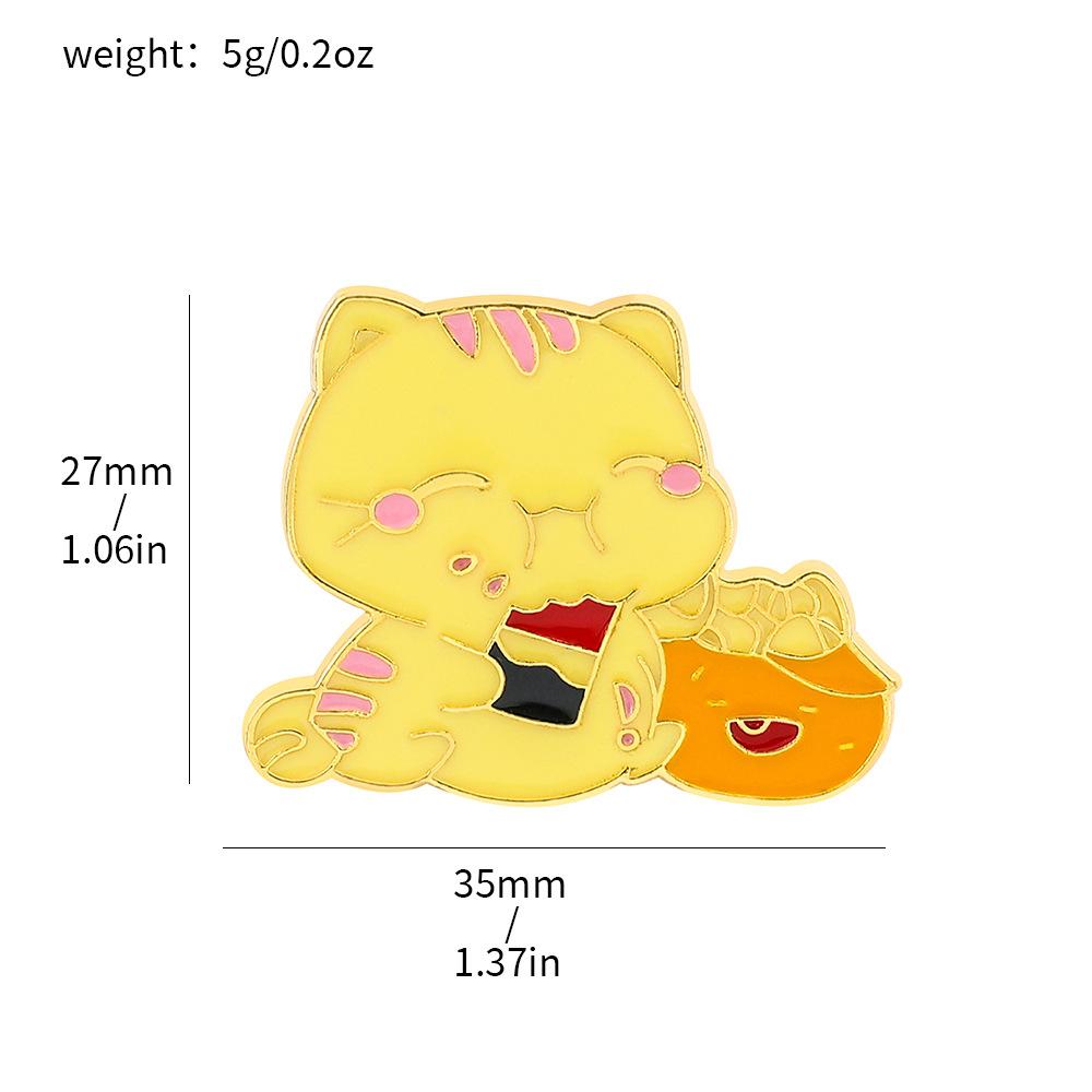 Cute cartoon cat series brooch personality funny Halloween creative ghost pumpkin kitten bag accessories