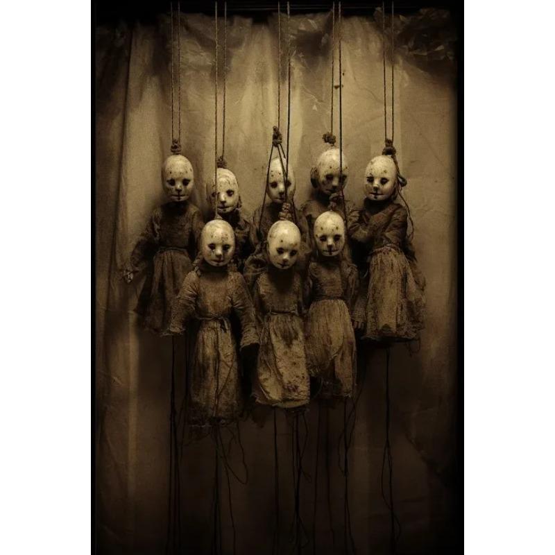 Dark Academia Art Grotesque Poster Prints Gothic Ghost Witch Monster Demon Devil Canvas Painting Wall Art Home Decor Unframed
