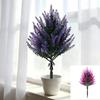 Flor de Lavanda Artificial com Espeto para Solo, Plantas de Lavanda Falsas Realistas para Jardim, Pátio e Decoração Externa