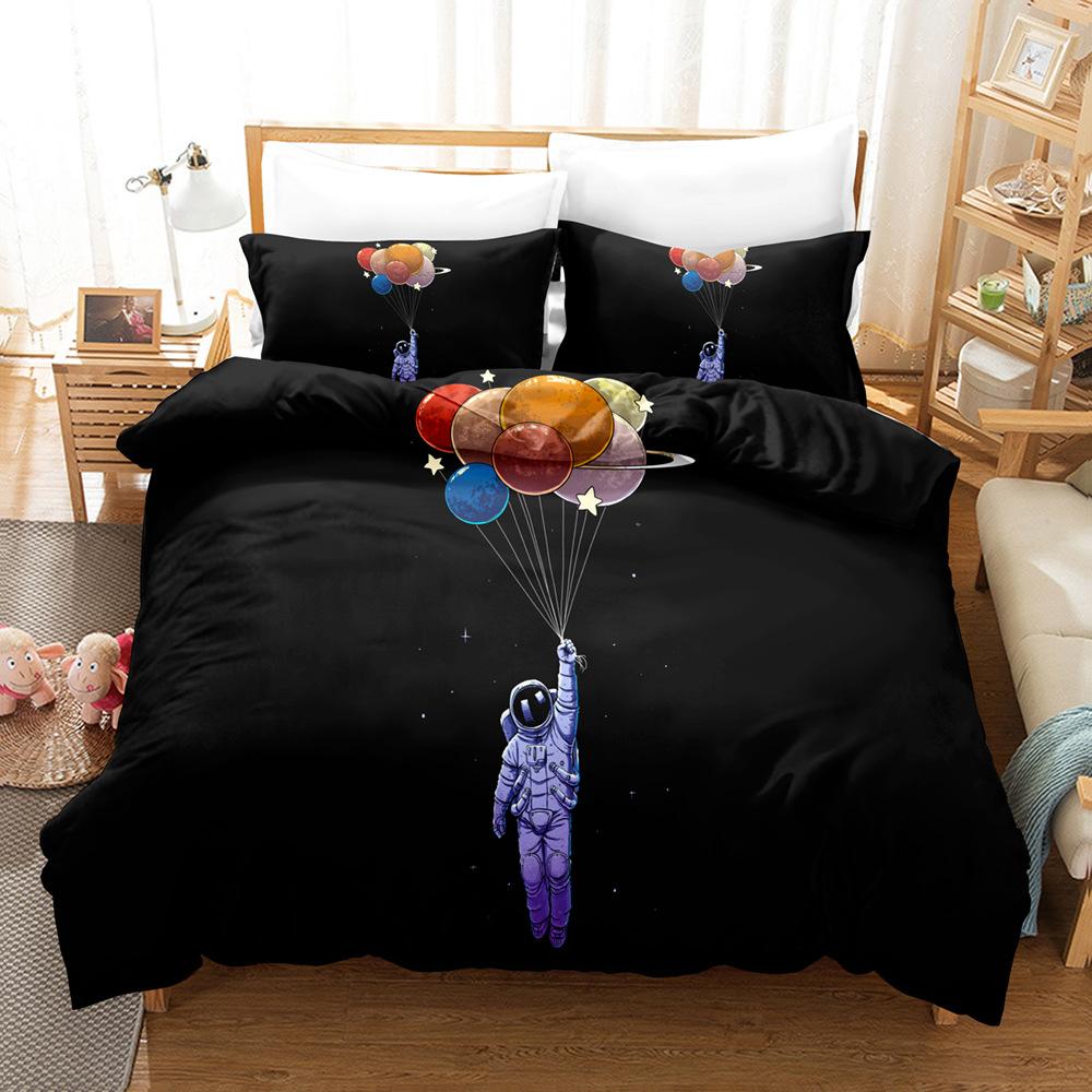 3D Digital, Planet, Space, Earth, Bedding Four-Piece Three-Piece Set Of Sheets