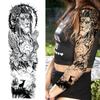 1 Foglio Tatuaggi Temporanei Finti Manica Lunga Per Donne Uomini Leone Tigre Fiore Lupo Maori Tatuaggio Adesivo Braccio Gamba Trasferimento ad Acqua Fai da Te