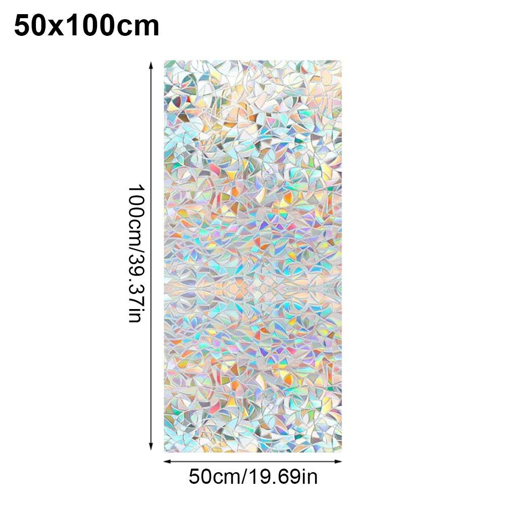 1 Rolle 30/40/50/60cm Fensterfolie Milchglas Sichtschutzaufkleber Duschfenster Regenbogen Dekoration