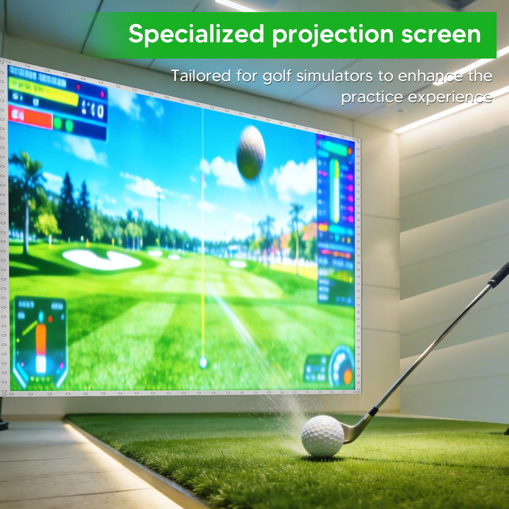 9.8x13ft Golf Simulator Impact Screen with Grommets Ultra Clear Impact Screen for Home/Indoor/Garage Swing Training