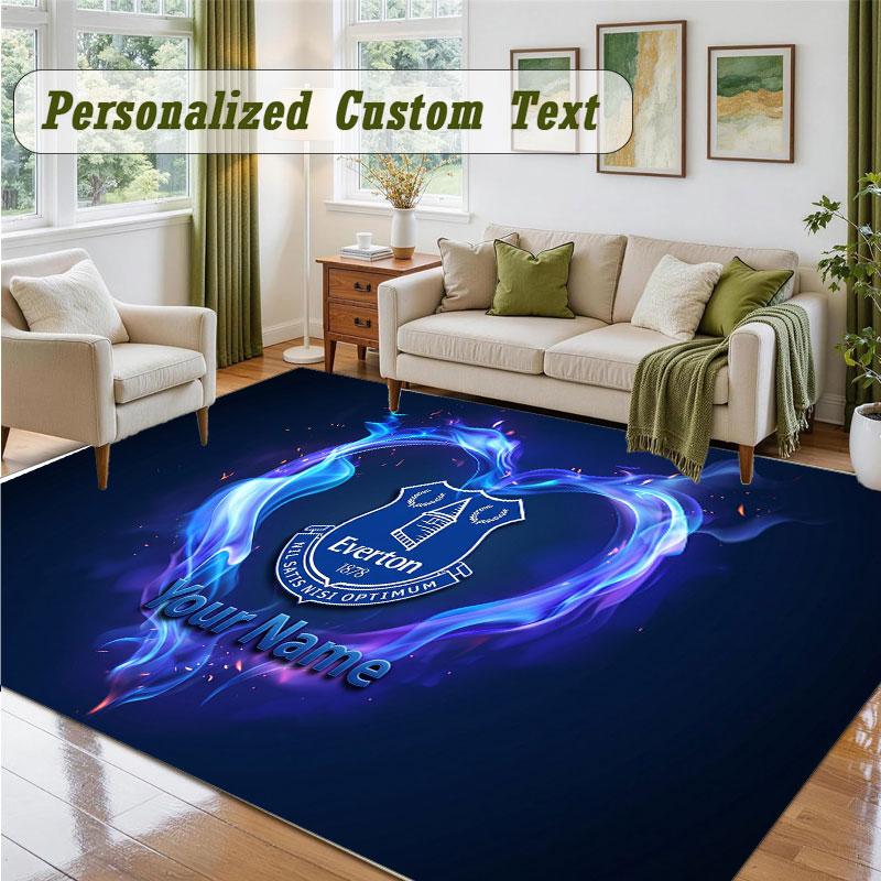 Crystal Velvet Square Rug Custom NameEverton FC Pattern Non Slip Home Floor Decor Rug