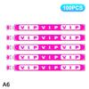 100Pcs Vip Neon Paper Bracelets Fluorescent Waterproof Disposable Bracelets Tamper-Proof For Parties, Music Festivals & Events
