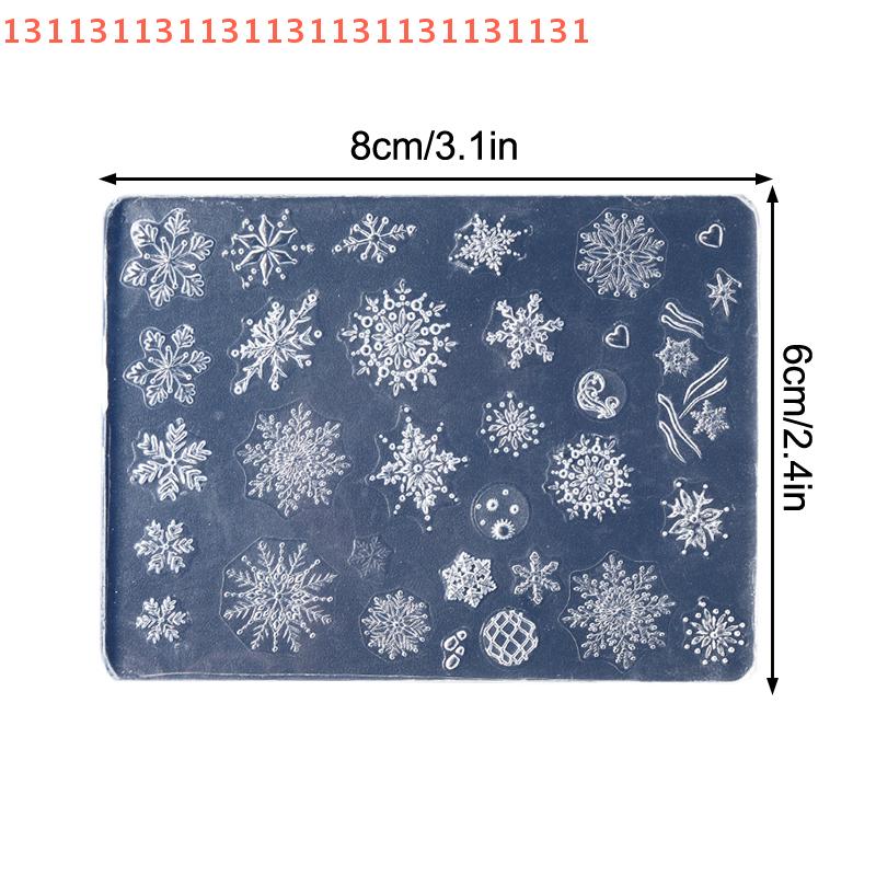 Christmas Nail Art Silicone Mould Cute Santa Claus Snowman Winter Snowflakes Christmas Tree Design Manicure Carving Accessory DI