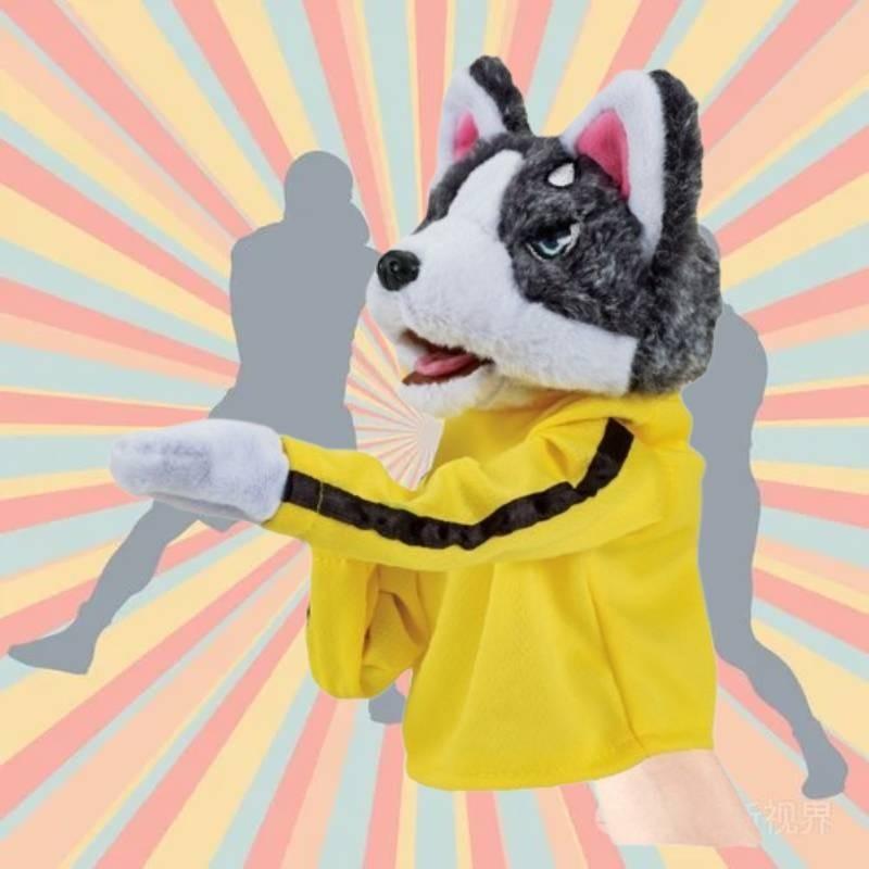 Plys Dyre Boksende Hund Interaktiv Dukke Legetøj Med Stemme Hånddukke Husky