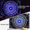 Amonercvita Blacklight Tapestry Trippy Mandala Tapestries UV Reactive Galaxy Stars Tapestry Psychedelic Neon Tapestries Wall Hanging Hippie Black