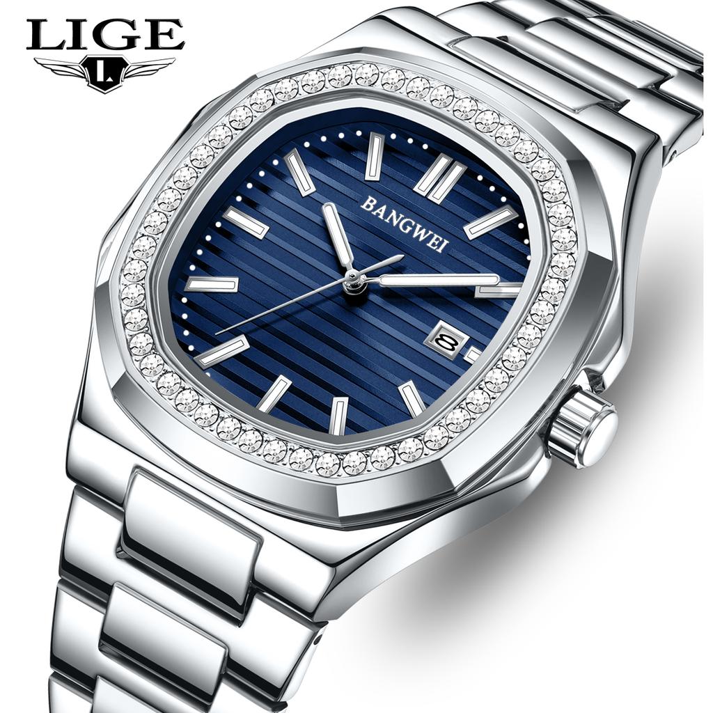 Man Watch Business Waterproof Luminous Date Men Wristwatch Stainless Steel Square Dial Quartz Men's Watches