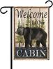 Welcome To Our Cabin with Bear Double-Sided Garden Ag 12x18 Fall Yard Decor, Outdoor Welcome Ag for Lawn, Farm and Patio EEL