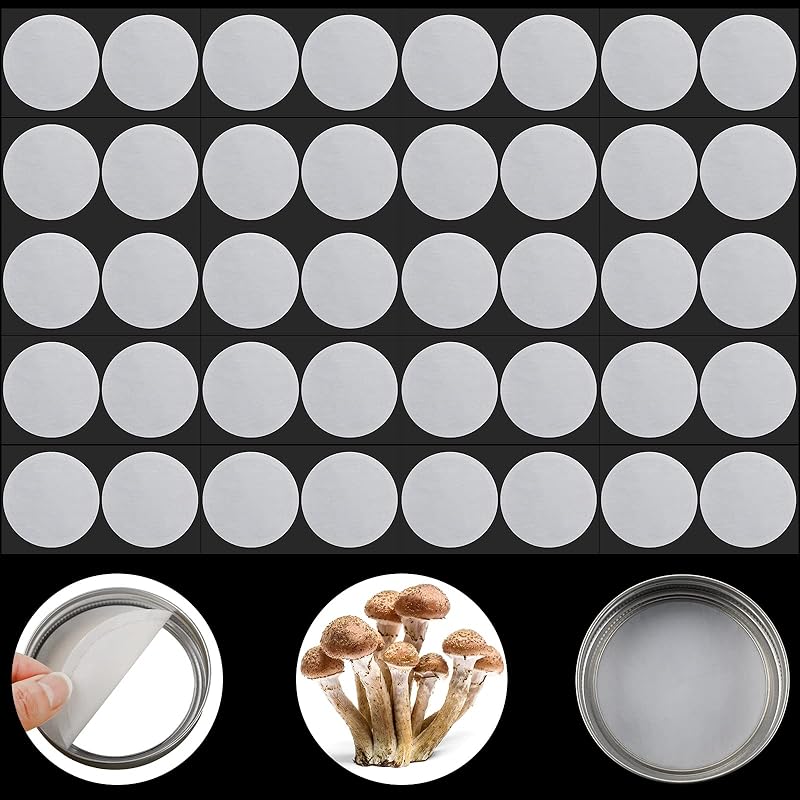 Synthetic Filter Paper Stickers 0.3 Filter Disc Wide Mouth Paper Stickers Disc Adhesive Patch Sticker for Mushroom Cultivation Wide Mouth Jar Lids 40