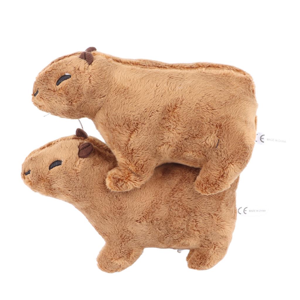 2pcs Capybara Stuffed Animal Toy 6.7in Cartoon Soft Lifelike Short Plush Capybara Stuffed Toy for