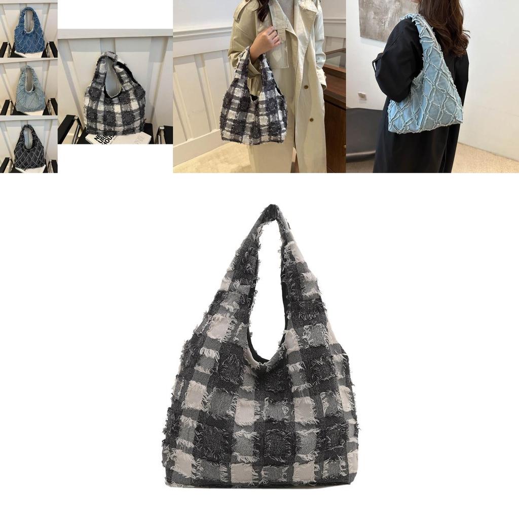 Fashionable Canvas Tote Bag For Women With Stylish Quilted Design And Versatile Colors