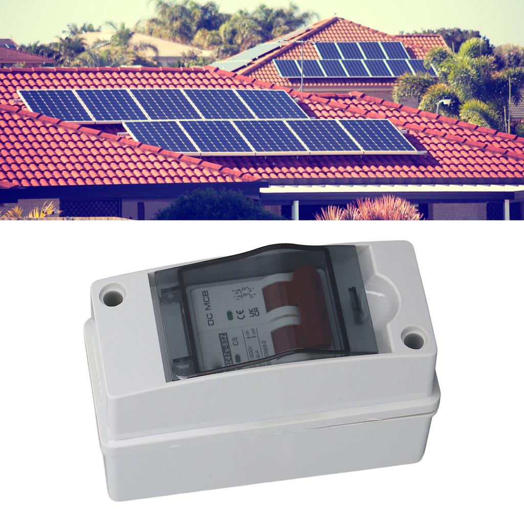 Circuit Breaker 2P 1000V DC 6A Isolation Switch with IP65 Waterproof Box for PV Solar System
