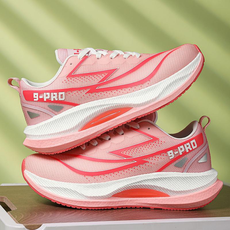 

Guochao youth popcorn sole shock absorption and rebound running shoes men s thick-soled wear-resistant and non-slip couple carbon board sneakers 45