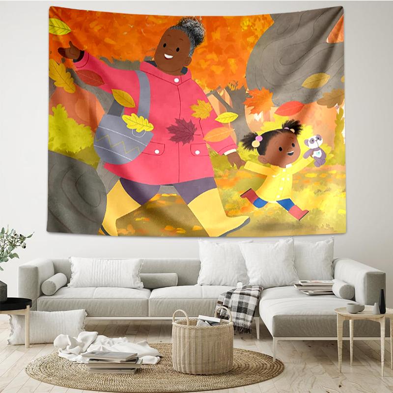 Jojo And Gran Gran Print Tapestry, Backdrop, Easy Setup, Ideal for Bedroom, Office & Living Room, with Aesthetic Wall Hanging Decor.