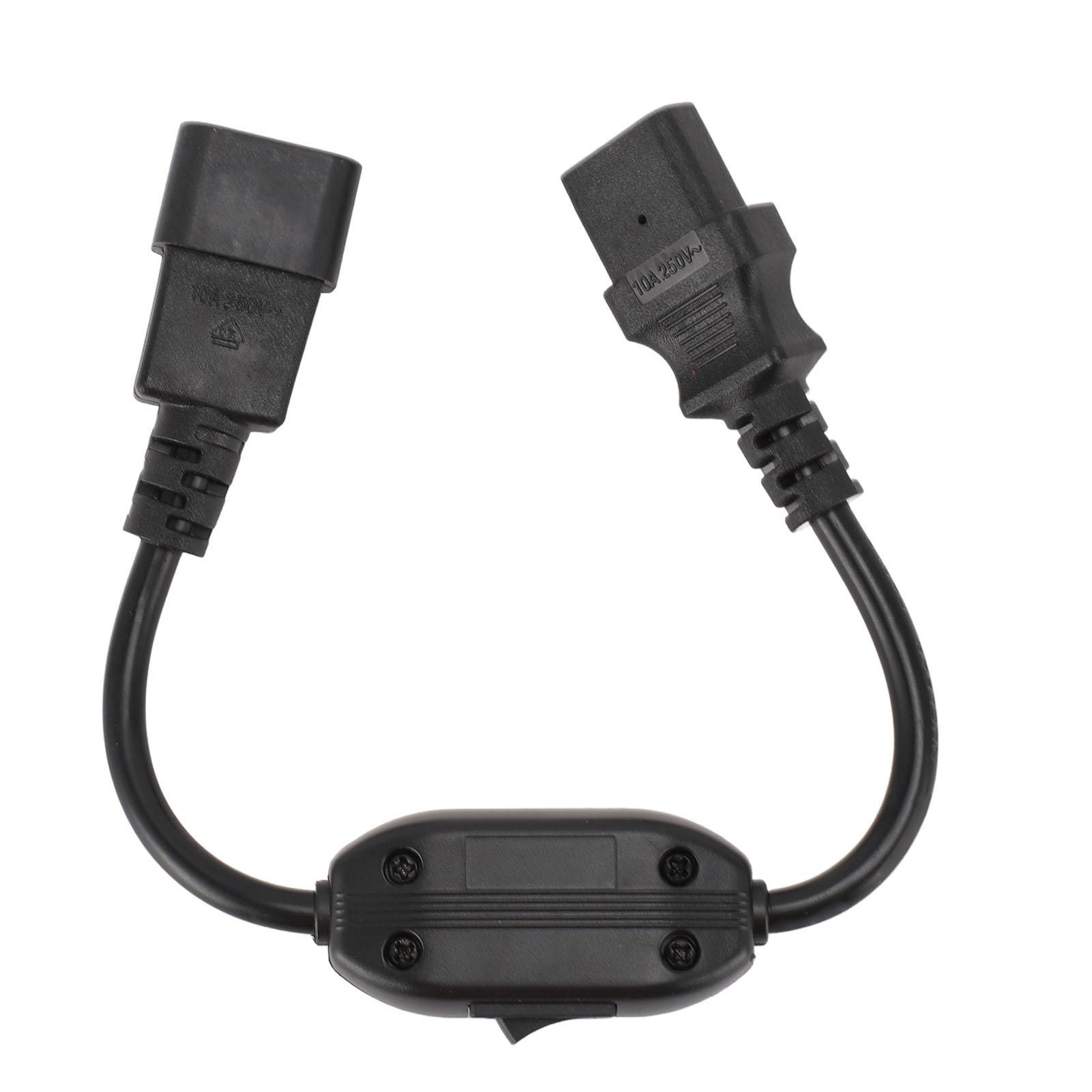 

Power Extension Cable Switch IEC320 C14 Male to C13 Female 0.3 Meter Adapter Cable Power Supply Cord for Laptop Lamp