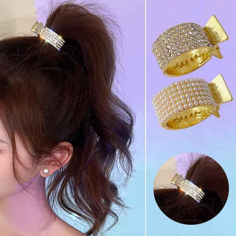 

3 штуки Flash Diamond Pearl High Ponytail Grip Clip Fixed God Hair Card Головной убор