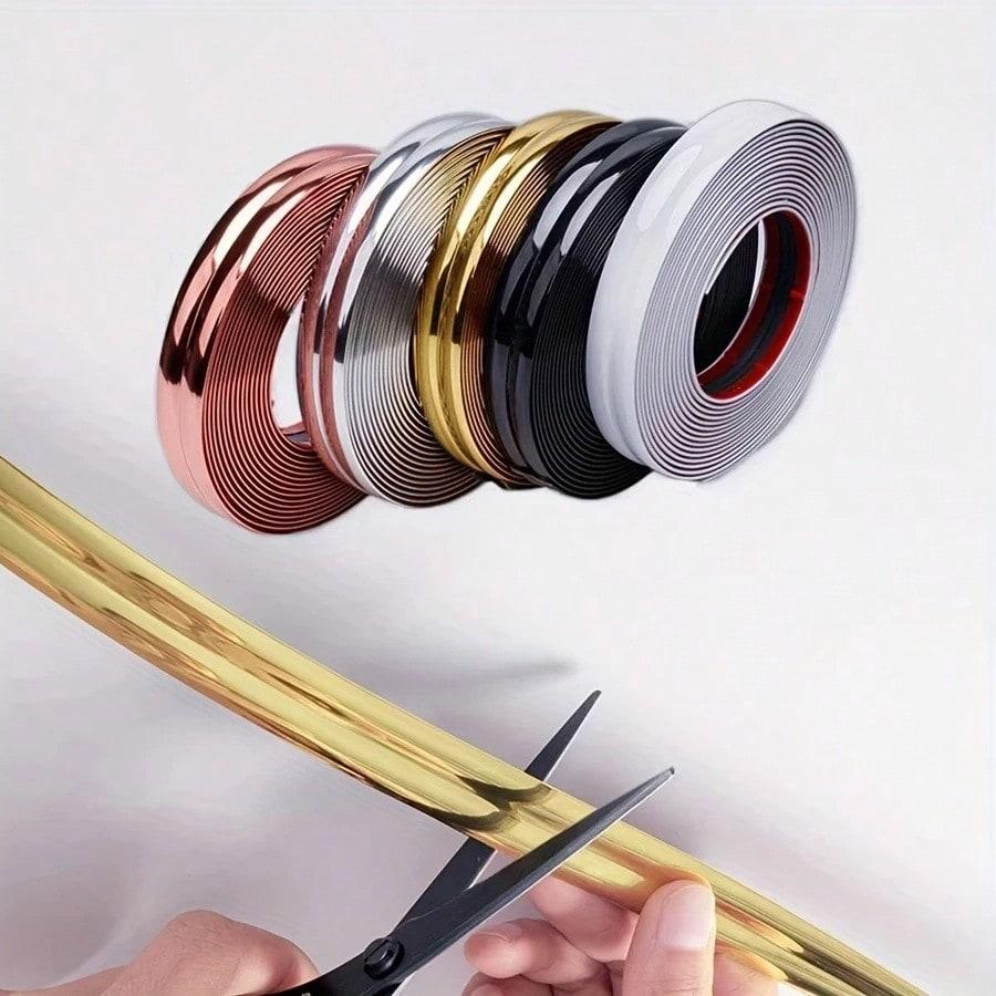 1PC 5M/196.85in Self-Adhesive Wall Corner Decor Strip Anti-collision Mirror Wall Sticker Internal External Corner Decor Strip