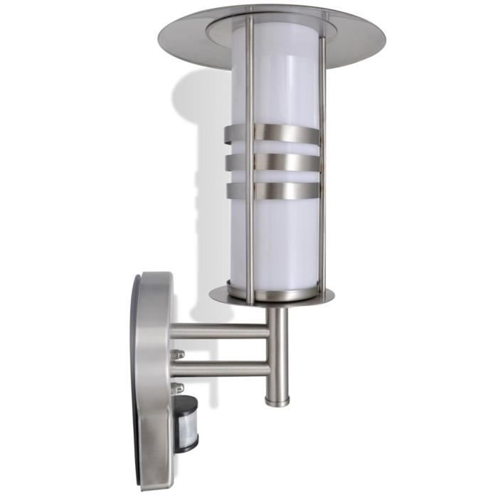 VidaXL Lampe murale avec capteur Acier inoxydable Forme de pagode