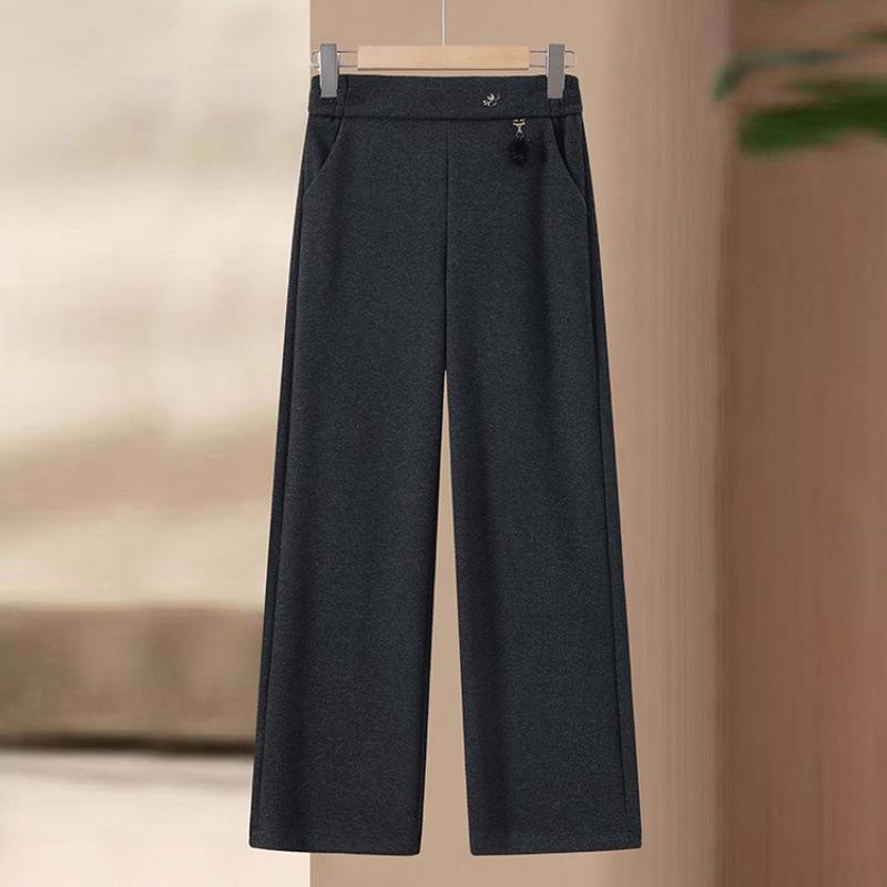 2026 Spring Stylish High-Waisted Straight-Leg Pants for Middle-Aged Women: Versatile Casual Pants for Spring & Autumn