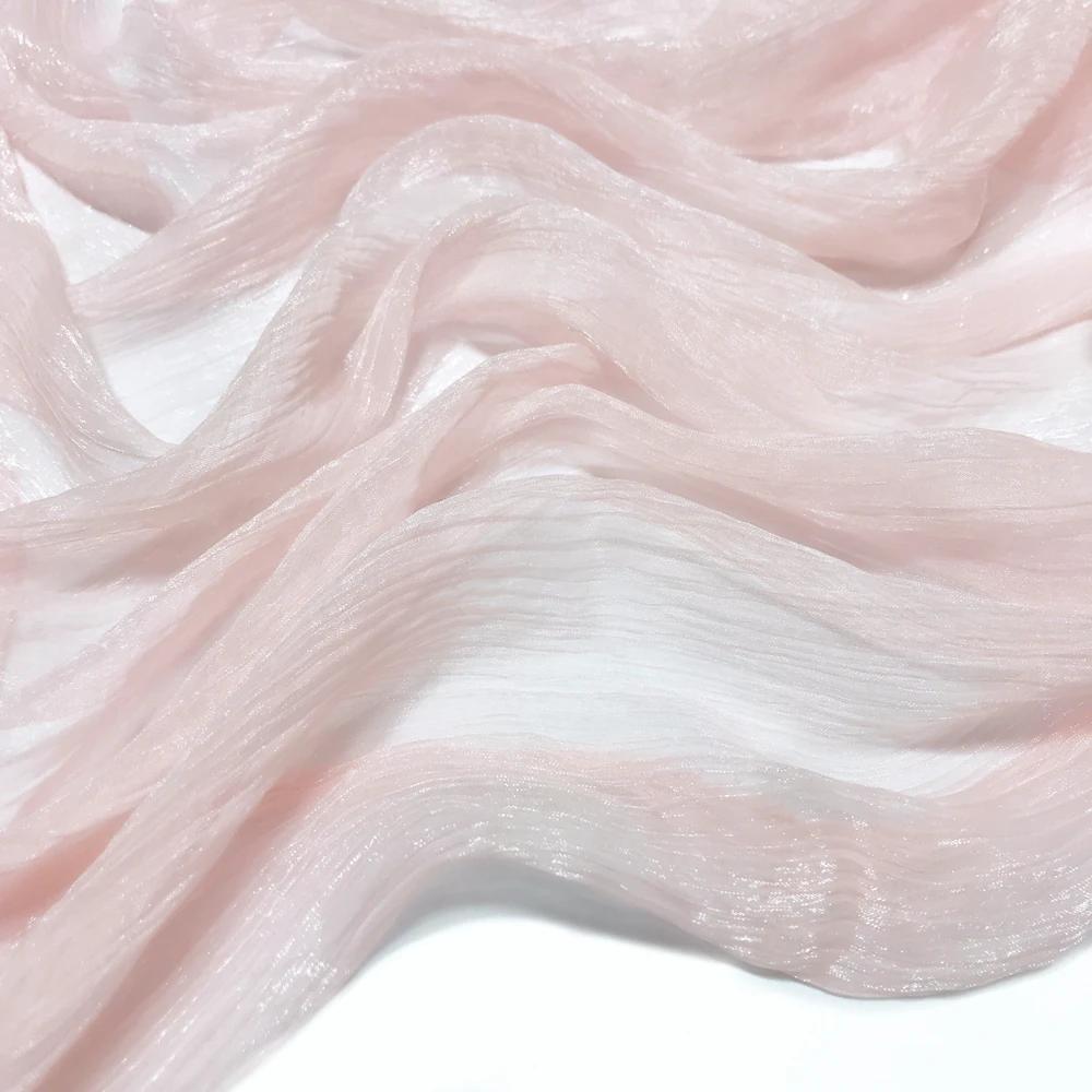 30D Silk Crepe Chiffon Fabric for DIY Hanfu Dress Is A Silver-thread Wrinkled Doll Dress Cos Fabric 100x150cm