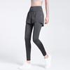 Camel Leggings da Corsa a Vita Alta Look Due Pezzi da Donna