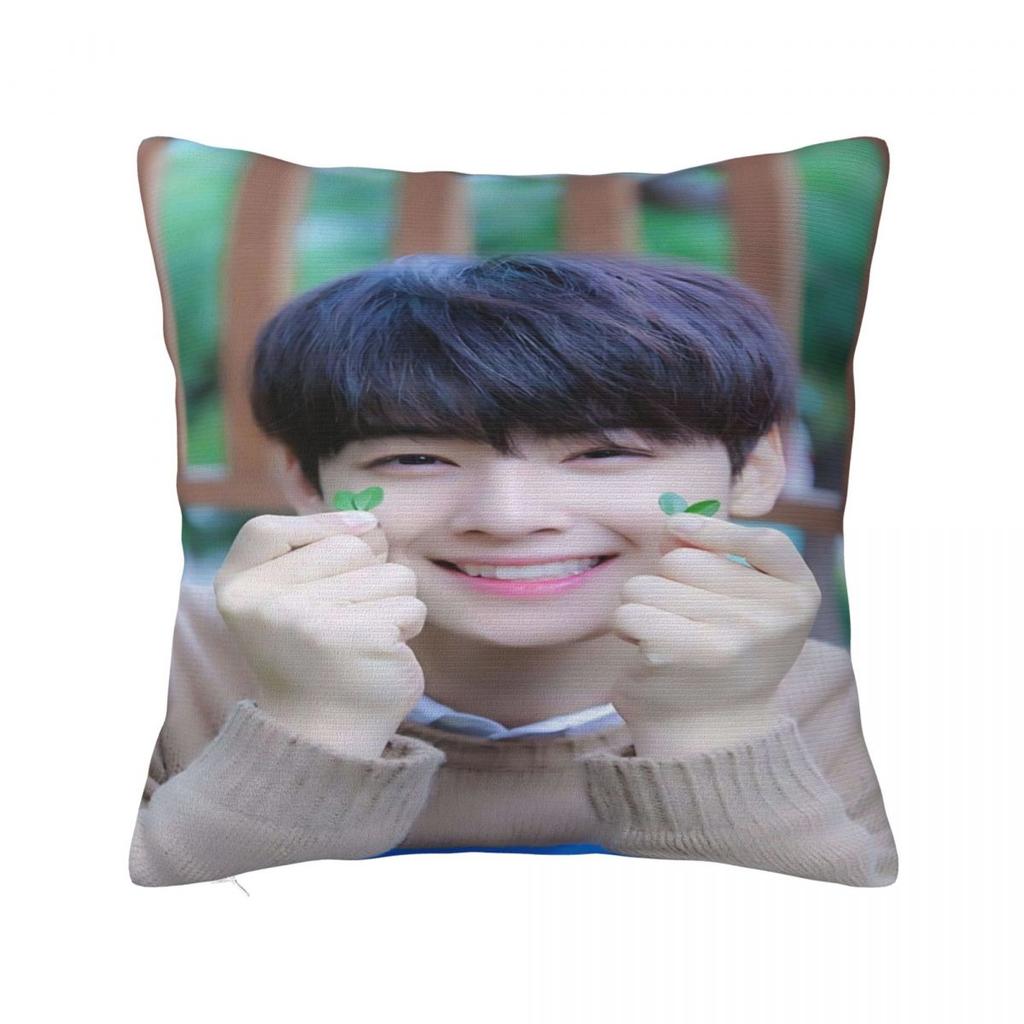 Cha Eun Woo Pillow Cover Soft Pillow Case Cushion Cover Retro Trendy Printed Pillowcases For Wedding Party Home Decor