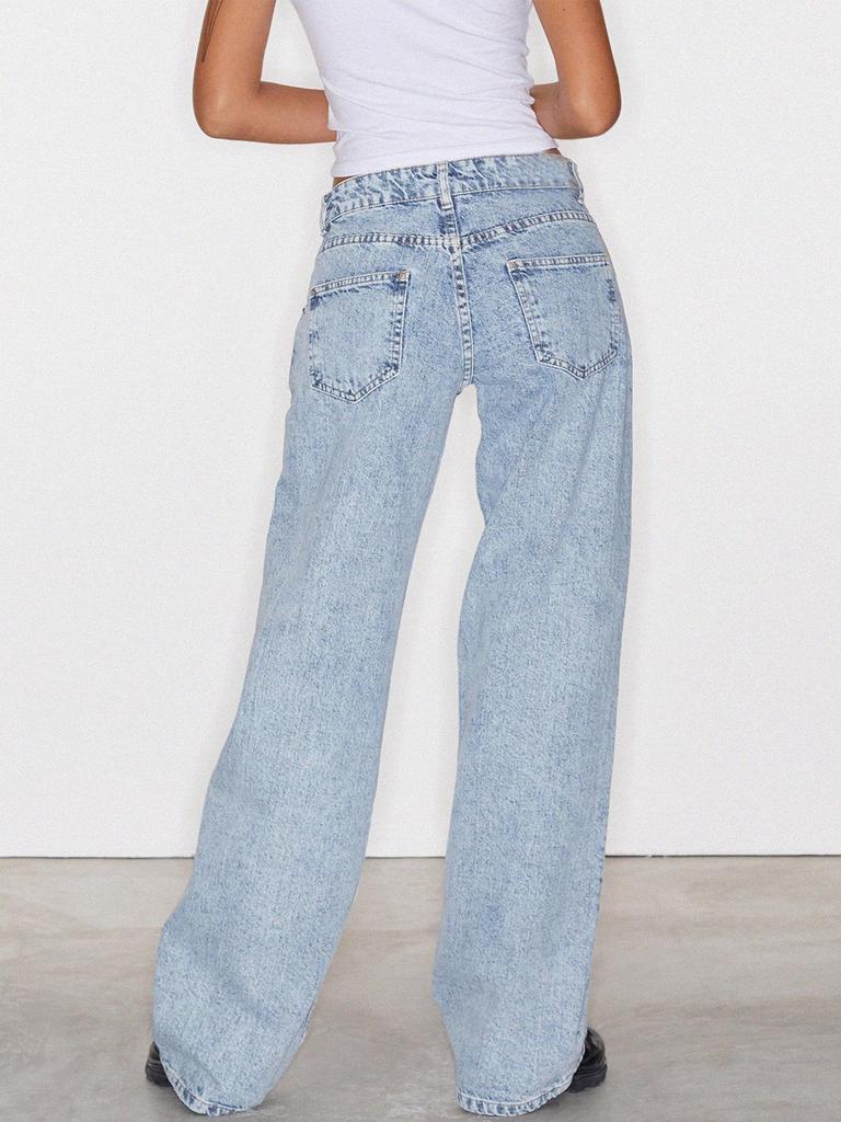 Avrupa ve Amerikalı Kadınların Yüksek Kaliteli Düz Kesim Denim Kotları