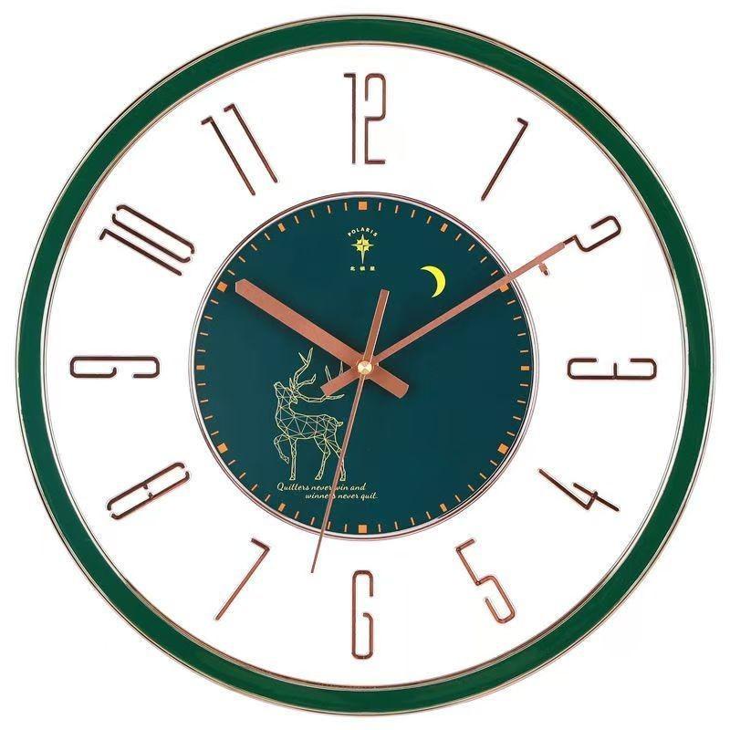 Polaris Light Luxury Wanduhr Nordischer Hirschkopf Wohnzimmer Zuhause Stille Uhr Mode Kreativ Einfach Modern Uhr